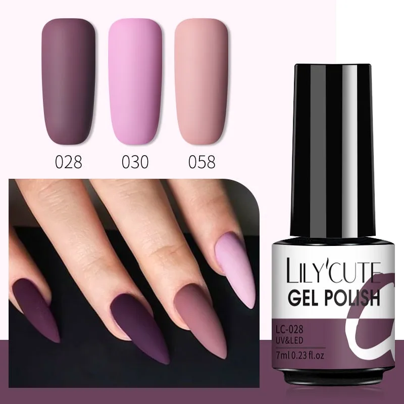 LILYCUTE 3PCs Rose Gold Gel Nail Polish Manicure Set Glitter Nail Gel Semi Permanent Base Top Coat UV Gel Nail Art Design Hybrid