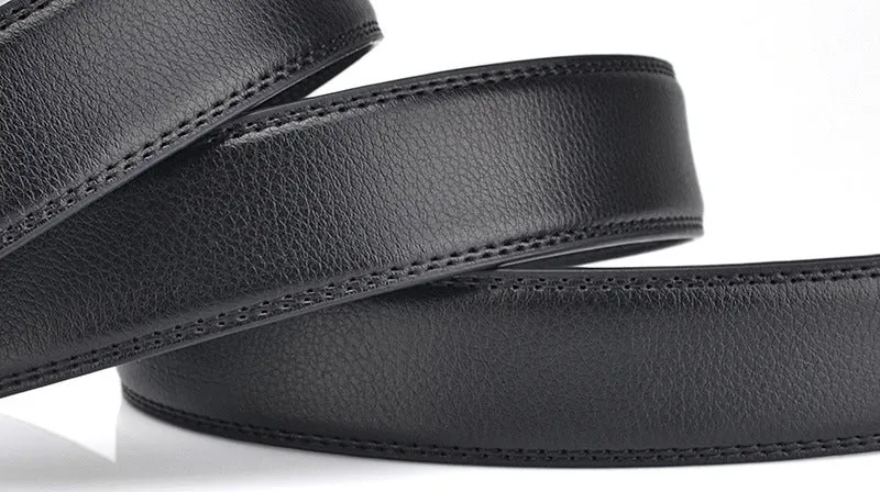 Men's 2-Layer Automatic Buckle Belt Headless Leather Belt Leather Belt
