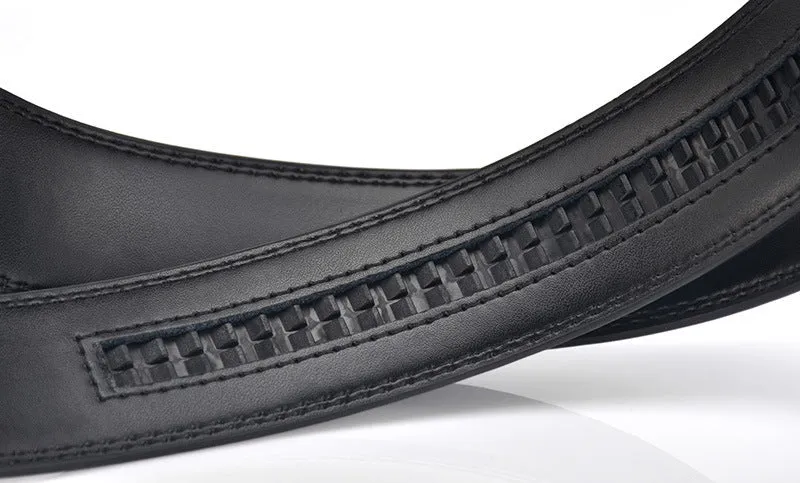 Men's 2-Layer Automatic Buckle Belt Headless Leather Belt Leather Belt