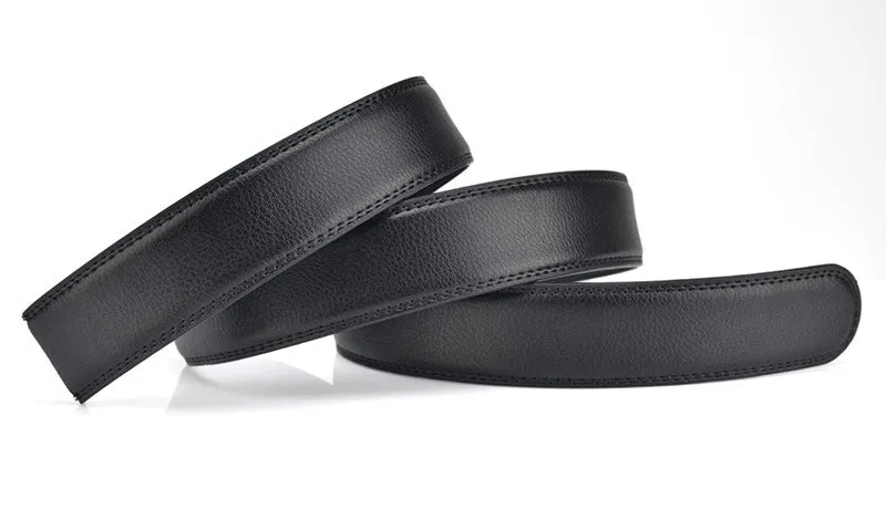 Men's 2-Layer Automatic Buckle Belt Headless Leather Belt Leather Belt