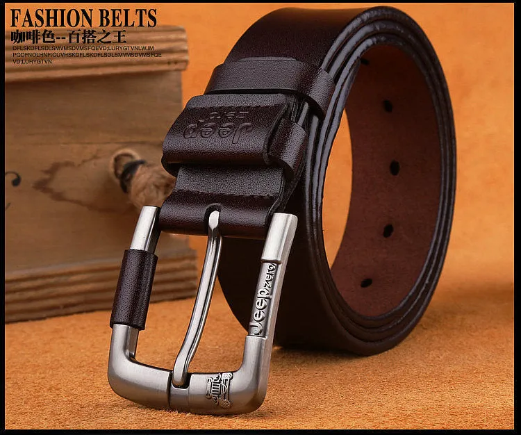 Men's Leather Belt Genuine Leather Creative Style Belt Belt Pin Buckle Belt