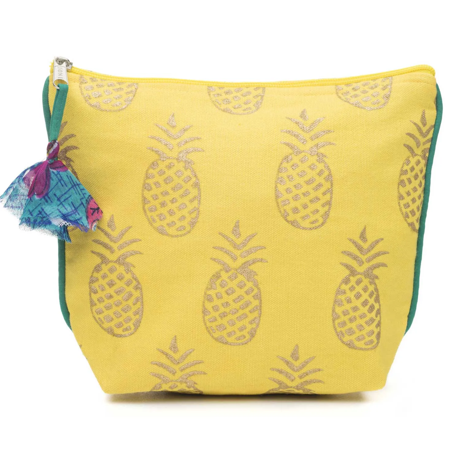 Metallic Print Pineapple Cosmetic Bag