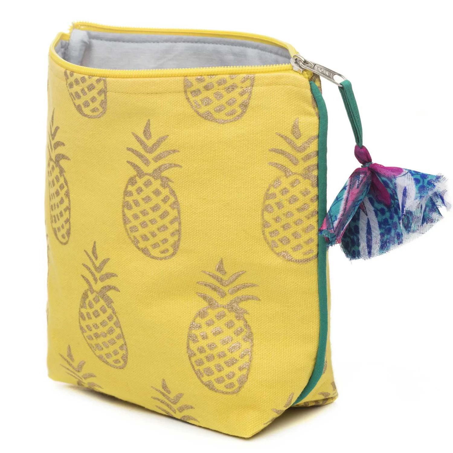 Metallic Print Pineapple Cosmetic Bag