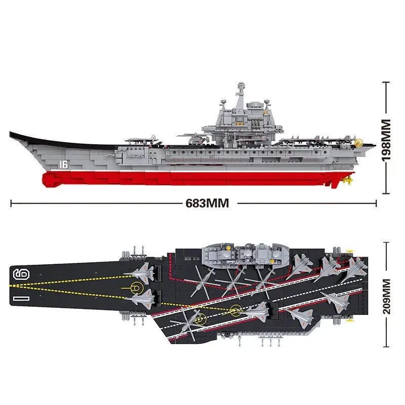Military WW2 Aircraft Carrier Warship Bricks Toys