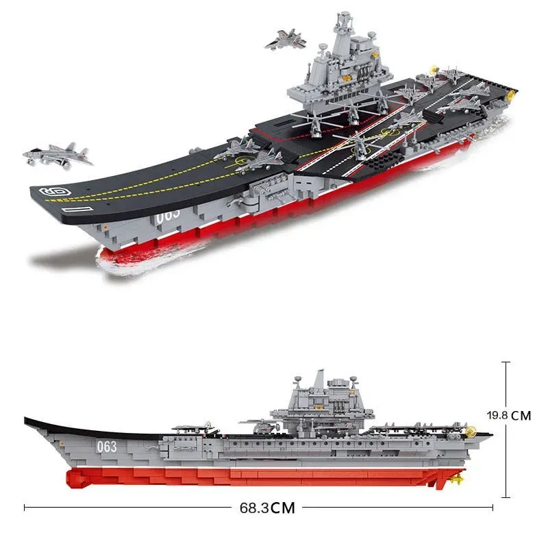 Military WW2 Aircraft Carrier Warship Bricks Toys