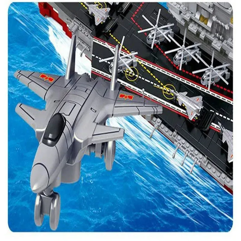Military WW2 Aircraft Carrier Warship Bricks Toys