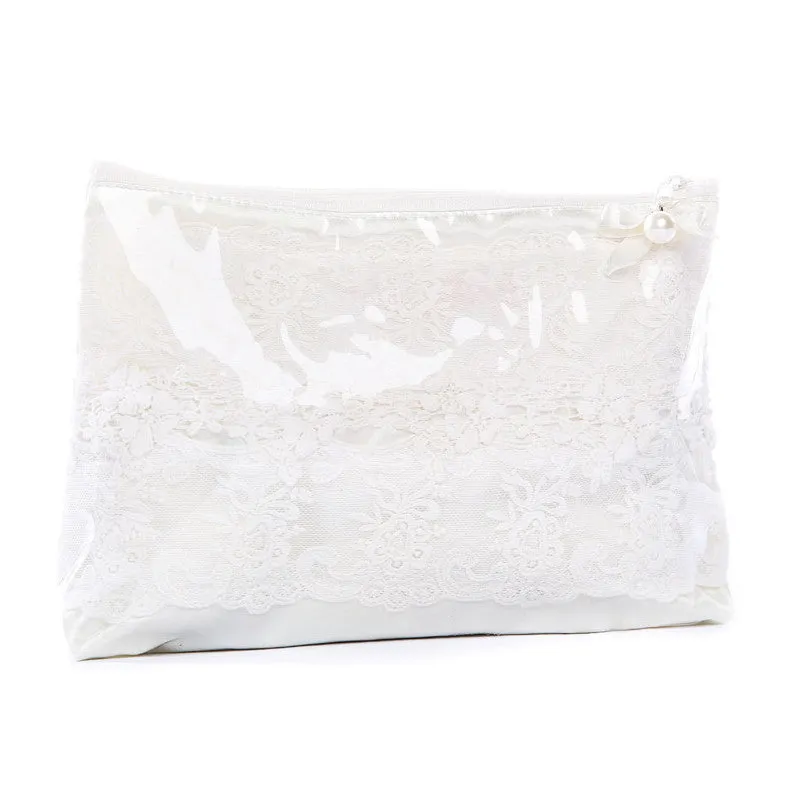 Miss Rose Sister Violet Cream Coated Lace Washbag