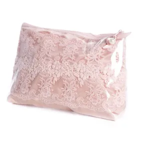 Miss Rose Sister Violet Pink Coated Lace Zippered Bag