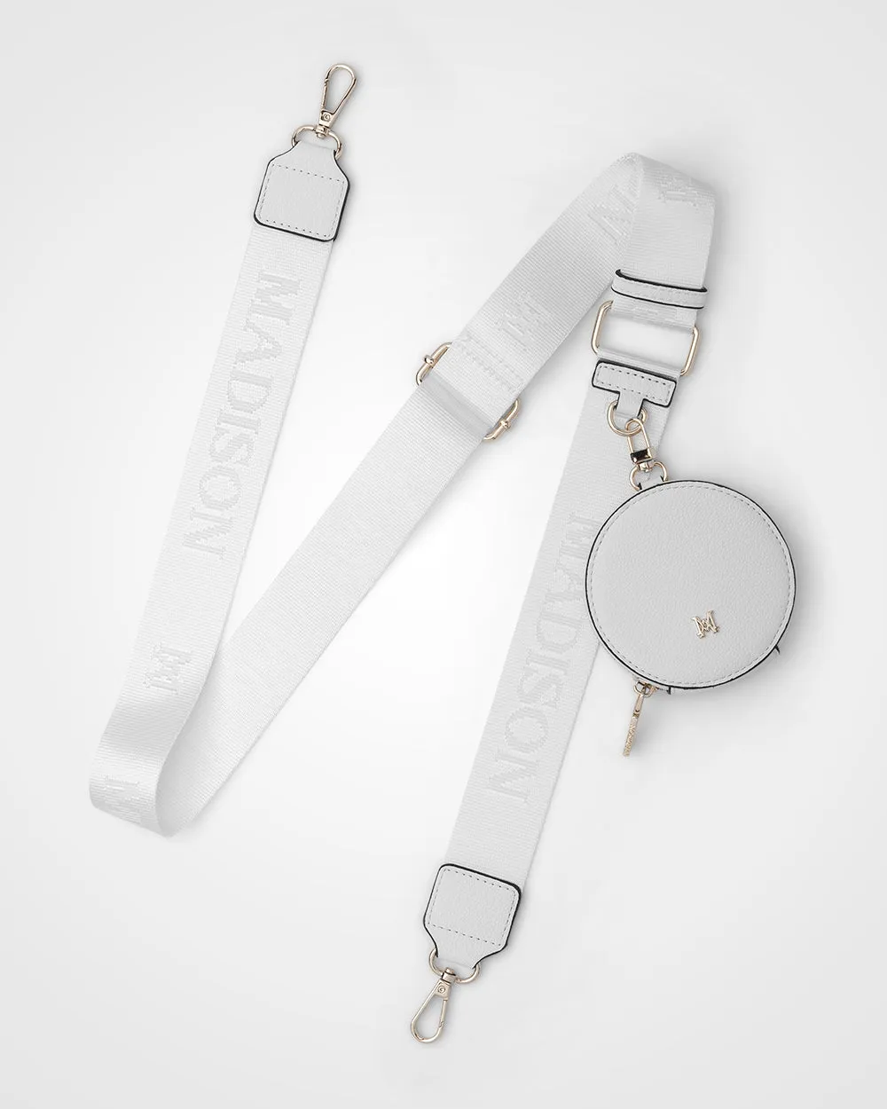 Monica White Camera Crossbody Bag   Utility Bag Strap