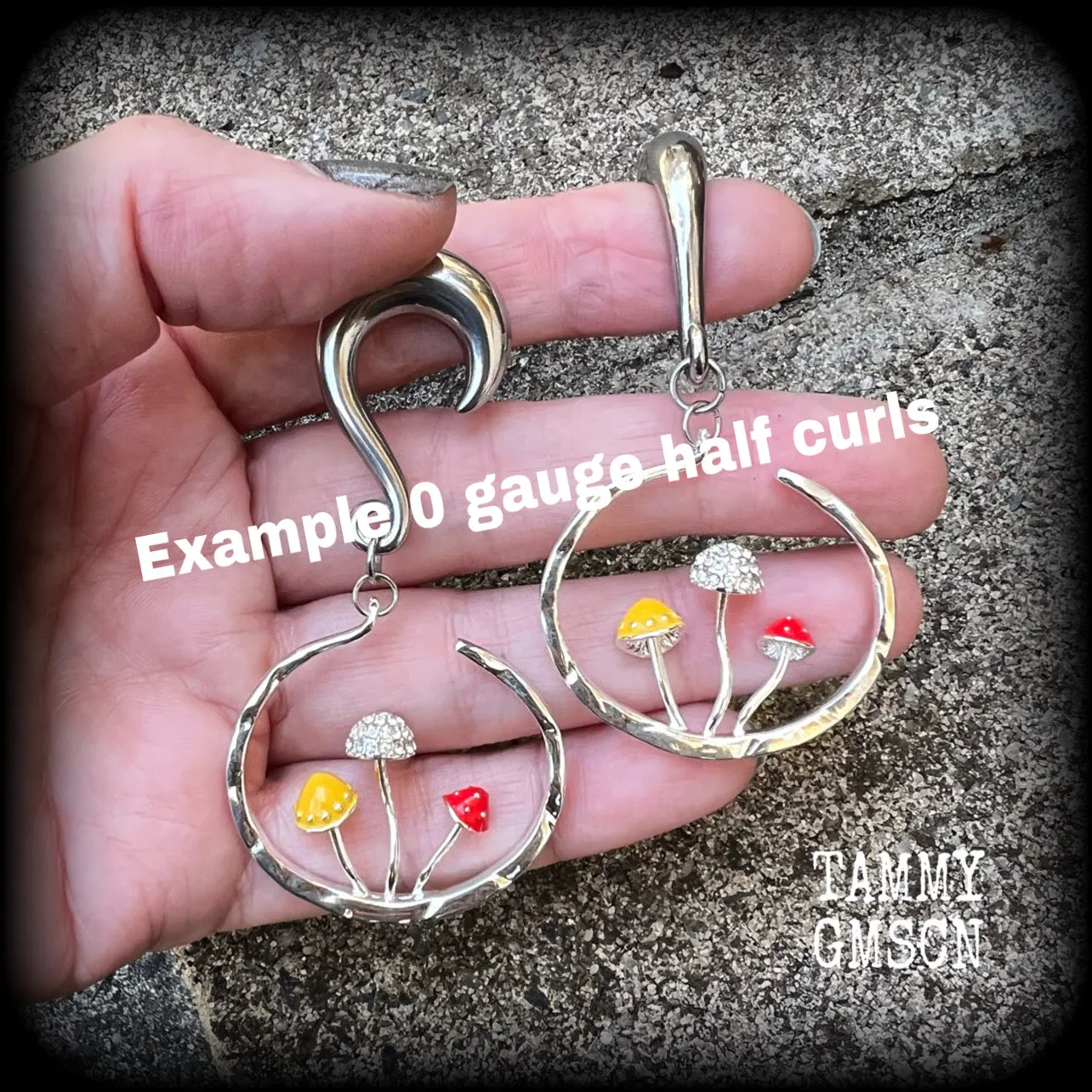 Mushroom ear gauges-Gauged earrings