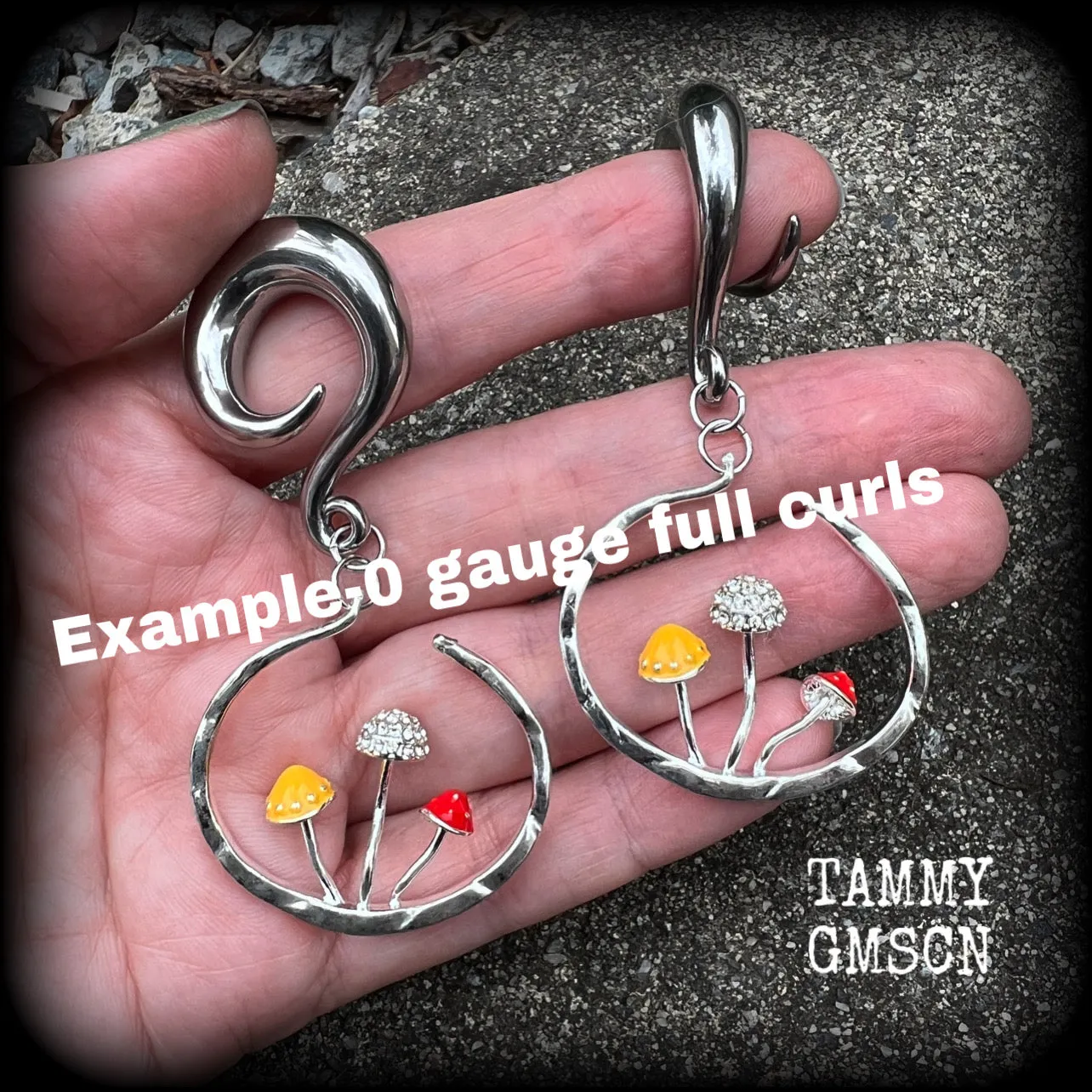 Mushroom ear gauges-Gauged earrings