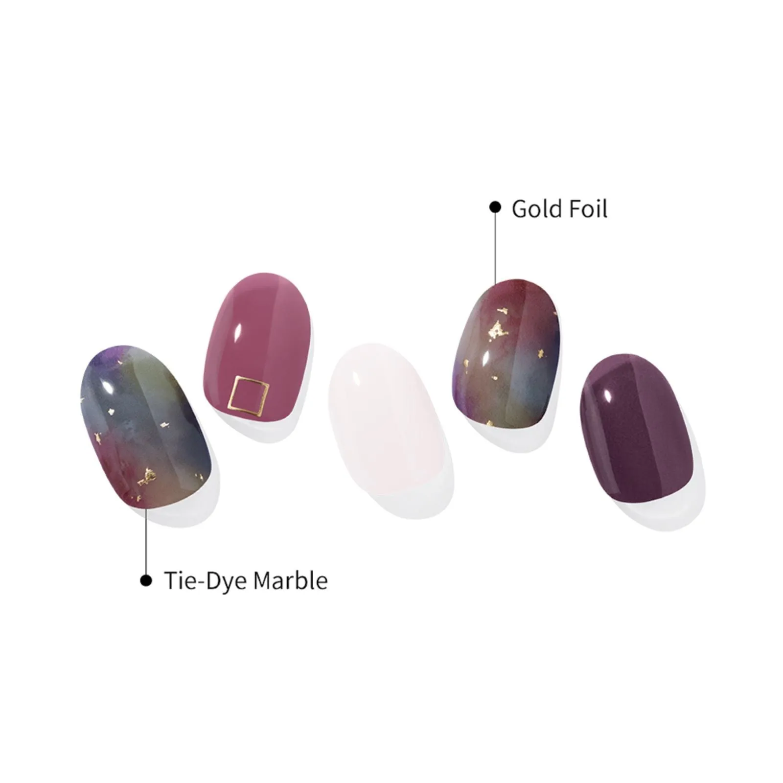 N Tie-dye Manicure Semi-cured Gel Nail Strips