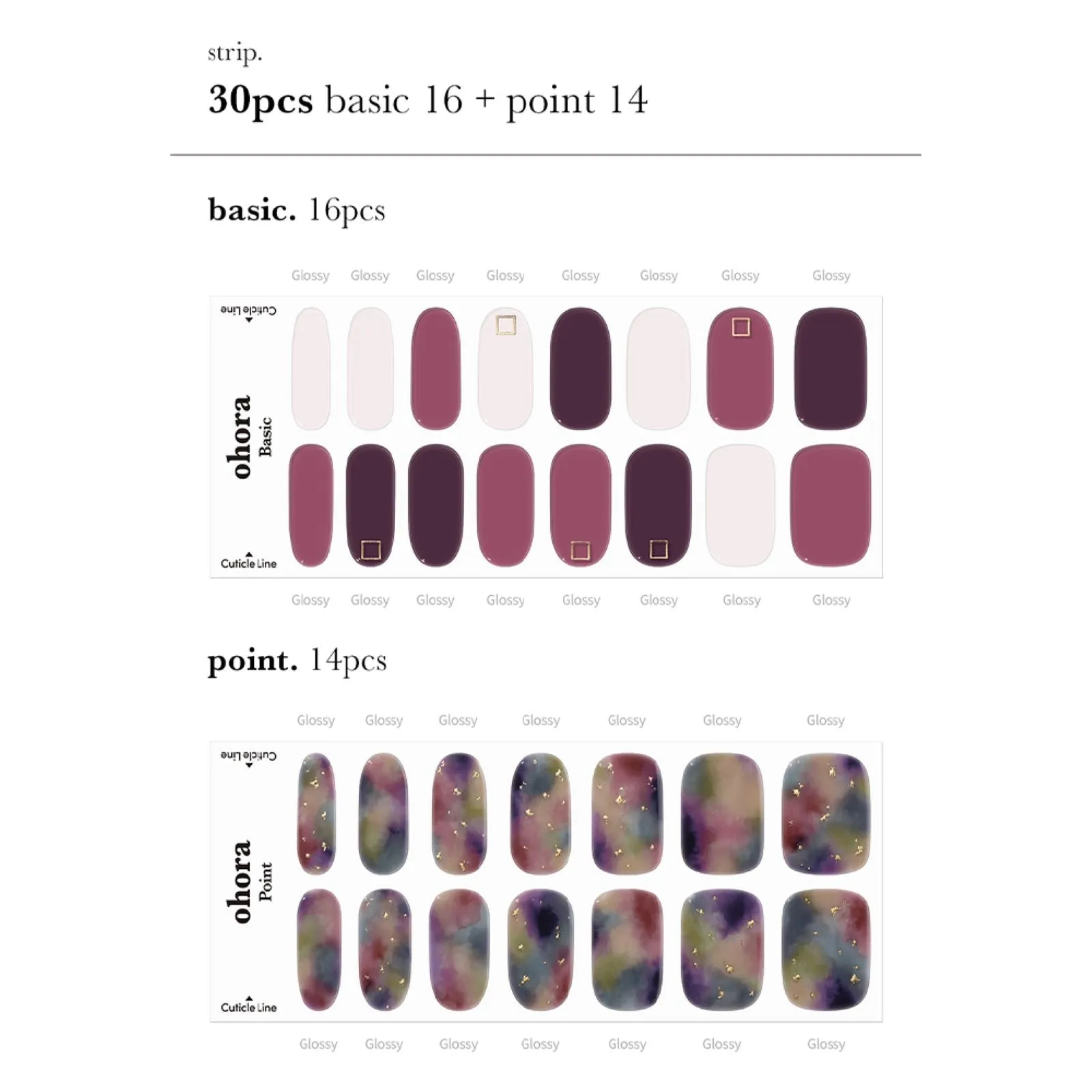 N Tie-dye Manicure Semi-cured Gel Nail Strips