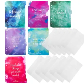Nail Stamping Plate Organizer Binder Refill Set - 6 Dividers & 10 Insert Pages