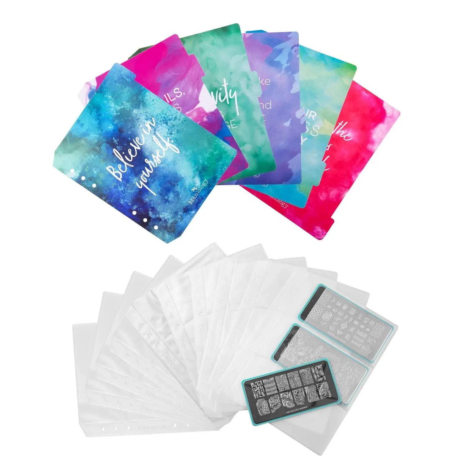 Nail Stamping Plate Organizer Binder Refill Set - 6 Dividers & 10 Insert Pages