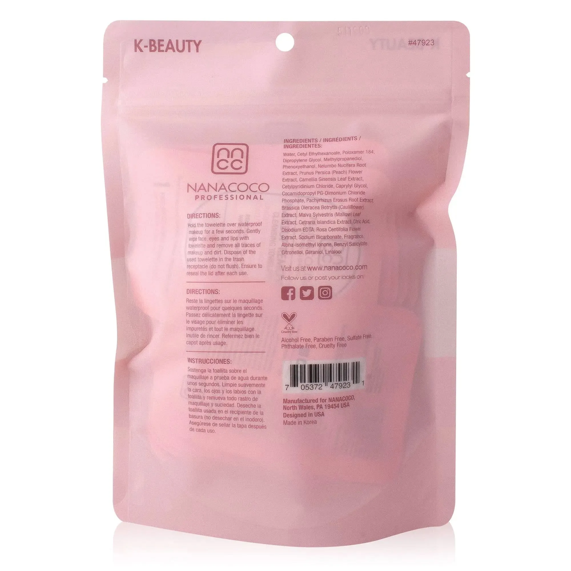 NANACOCO Makeup Remover Cleansing Towlettes (20xSingles)