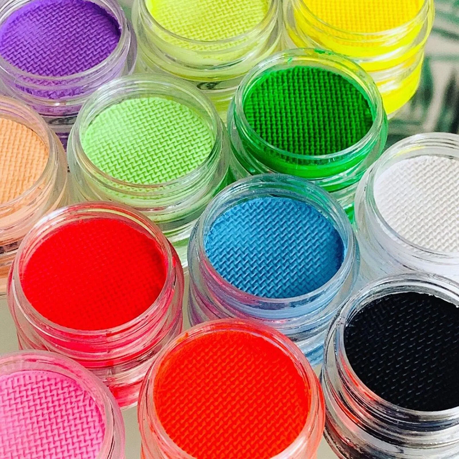 Neon Cake Water Activated Eyeliner Set Rainbow Color Aqua UV Glow Blacklight Body Face Paint Coloured Eye Liner Cream Makeup