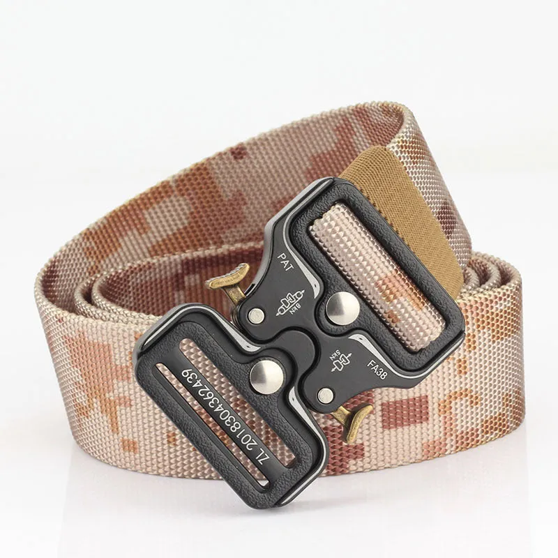 New Quick Release Cobra Release Buckle Outdoor Casual Dual-Use Tactical Belt