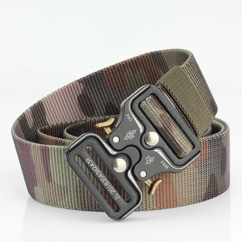 New Quick Release Cobra Release Buckle Outdoor Casual Dual-Use Tactical Belt