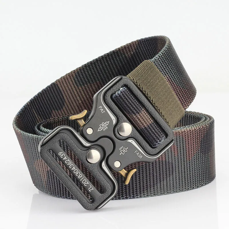 New Quick Release Cobra Release Buckle Outdoor Casual Dual-Use Tactical Belt