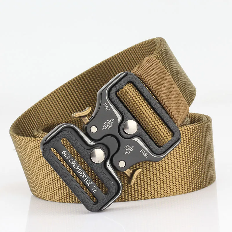 New Quick Release Cobra Release Buckle Outdoor Casual Dual-Use Tactical Belt