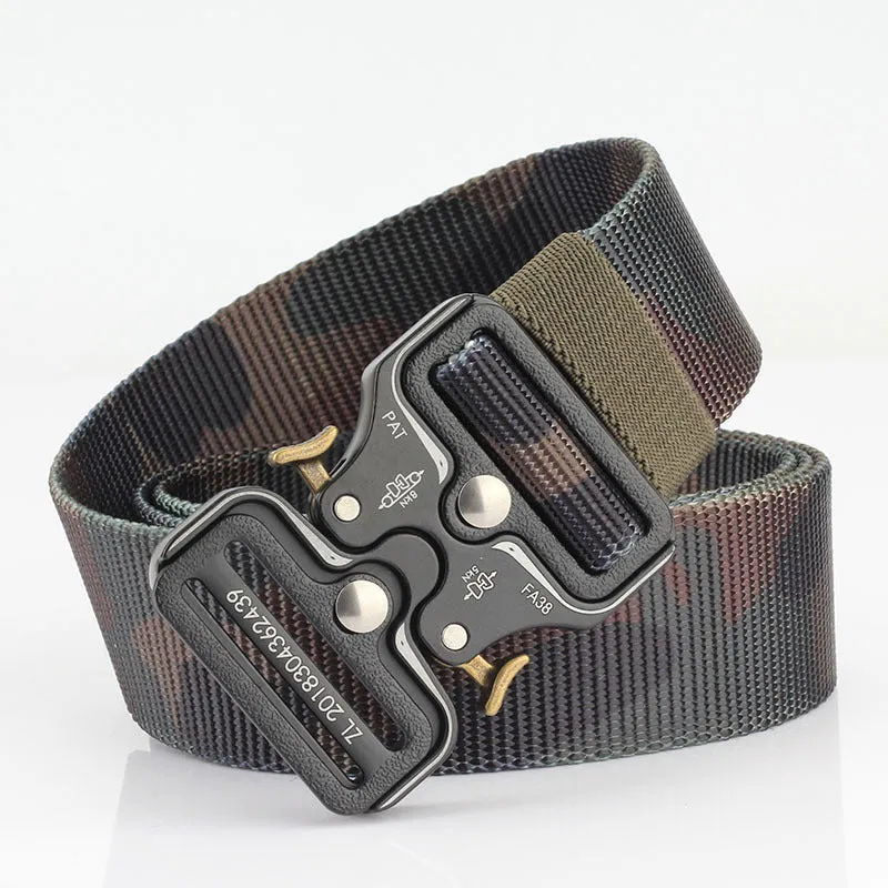New Quick Release Cobra Release Buckle Outdoor Casual Dual-Use Tactical Belt