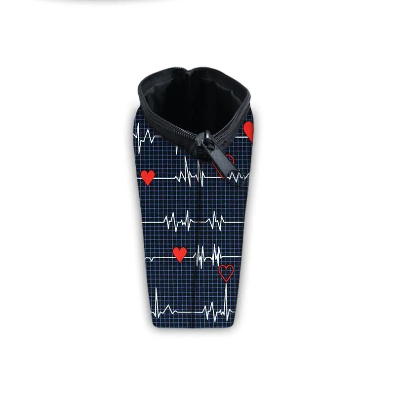 Nurse Electrocardiogram Printing Lady Cosmetic Bag Pills Nurse Girl Storage Bag Fashion Cosmetic Case