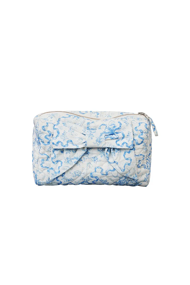 Octavia Quilted Bow Cosmetic Travel Bag