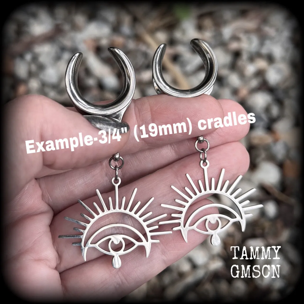 Oculus gauged earrings-All seeing eye ear hangers