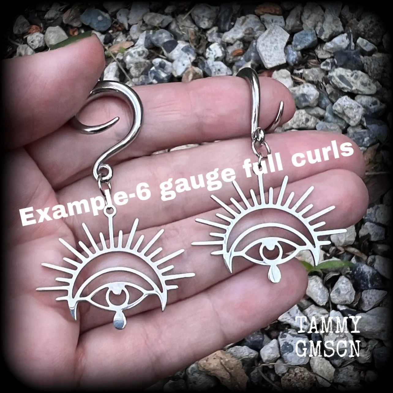 Oculus gauged earrings-All seeing eye ear hangers