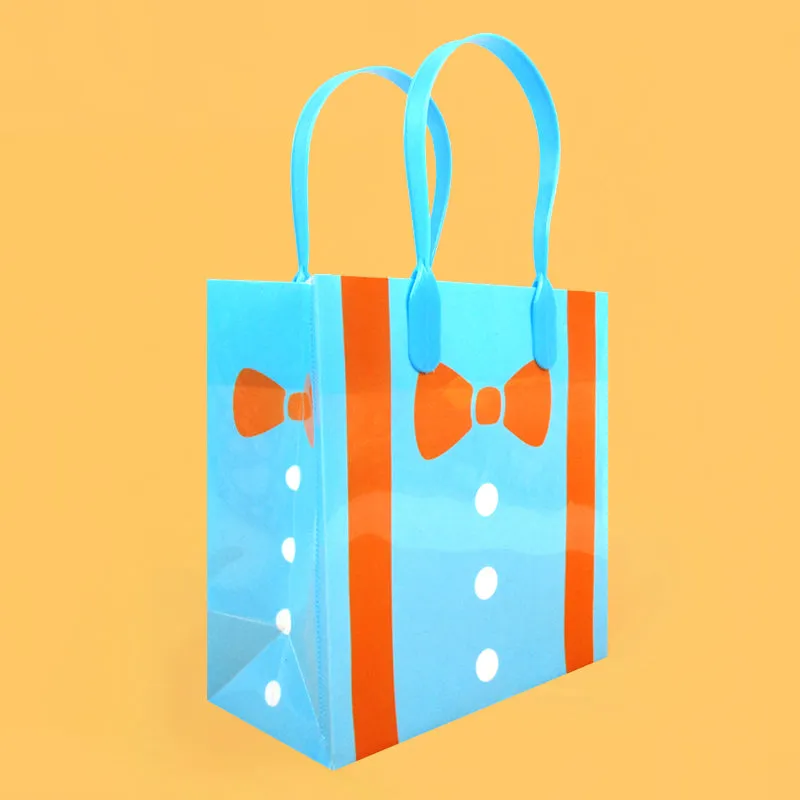 Orange Bow Tie Suspenders Party Favor Bags Treat Bags - Set of 6 or 12