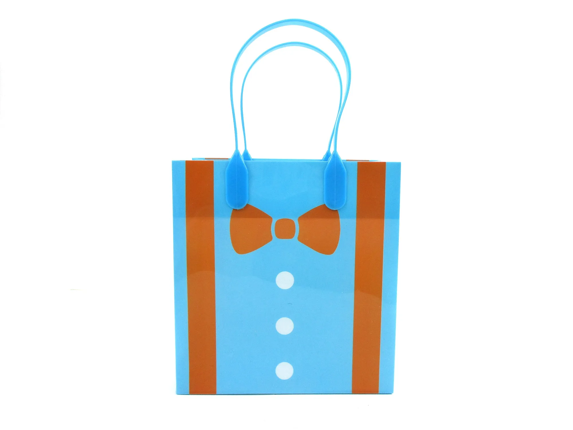 Orange Bow Tie Suspenders Party Favor Bags Treat Bags - Set of 6 or 12