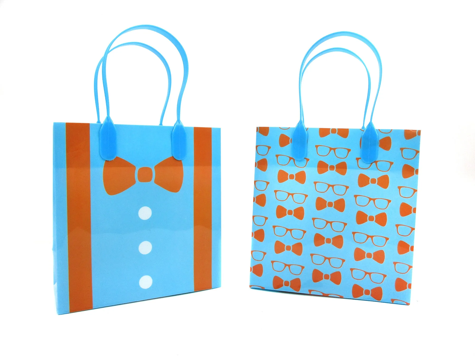 Orange Bow Tie Suspenders Party Favor Bags Treat Bags - Set of 6 or 12