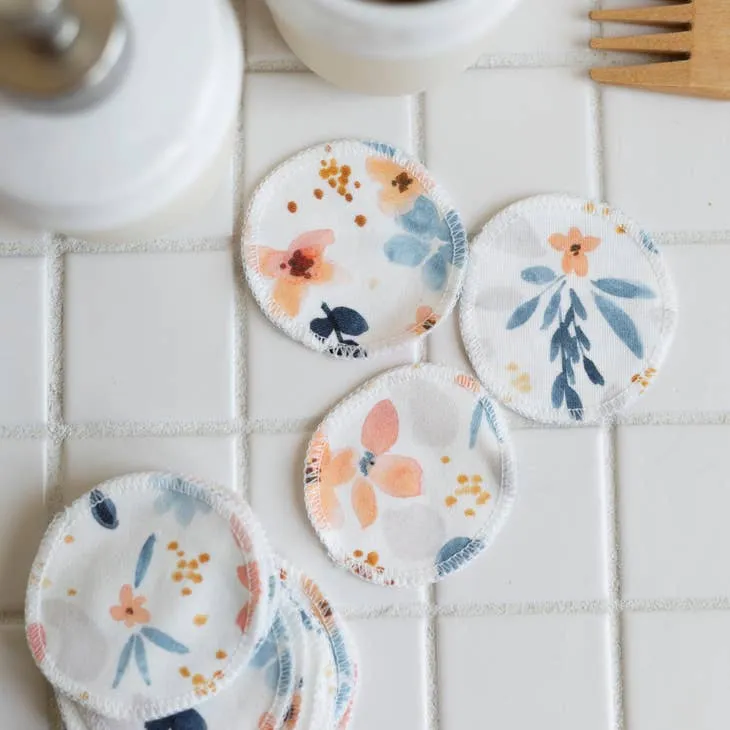 Organic Cotton Rounds - Fawn Florals