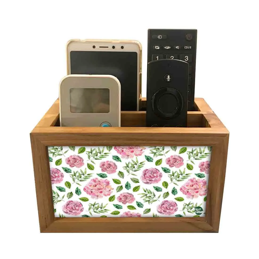 Organizer For TV AC Remotes -Cute Pink Flowers