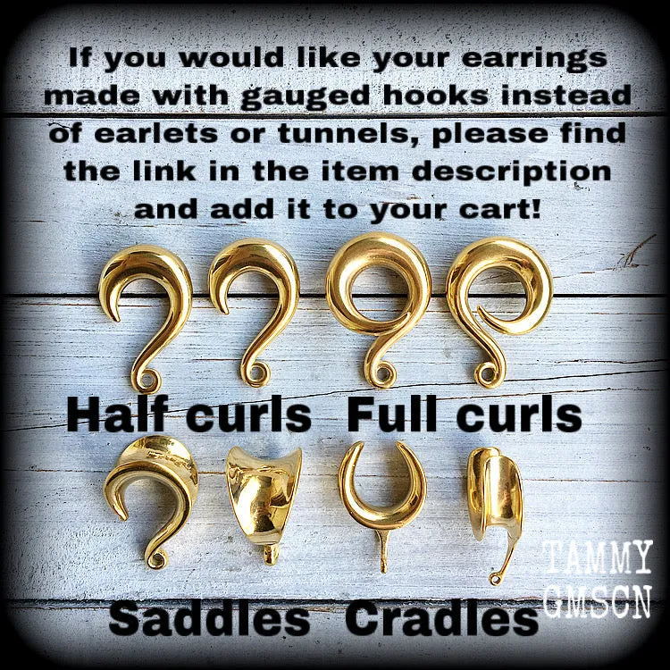 Ornate gold hamsa evil eye tunnels-Boho tunnels