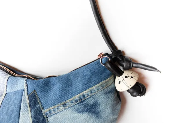 Patchwork Denim Saddle Bag