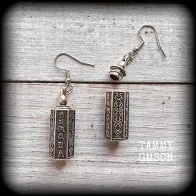 Pet ashes urn earrings-Pet memorial jewelry