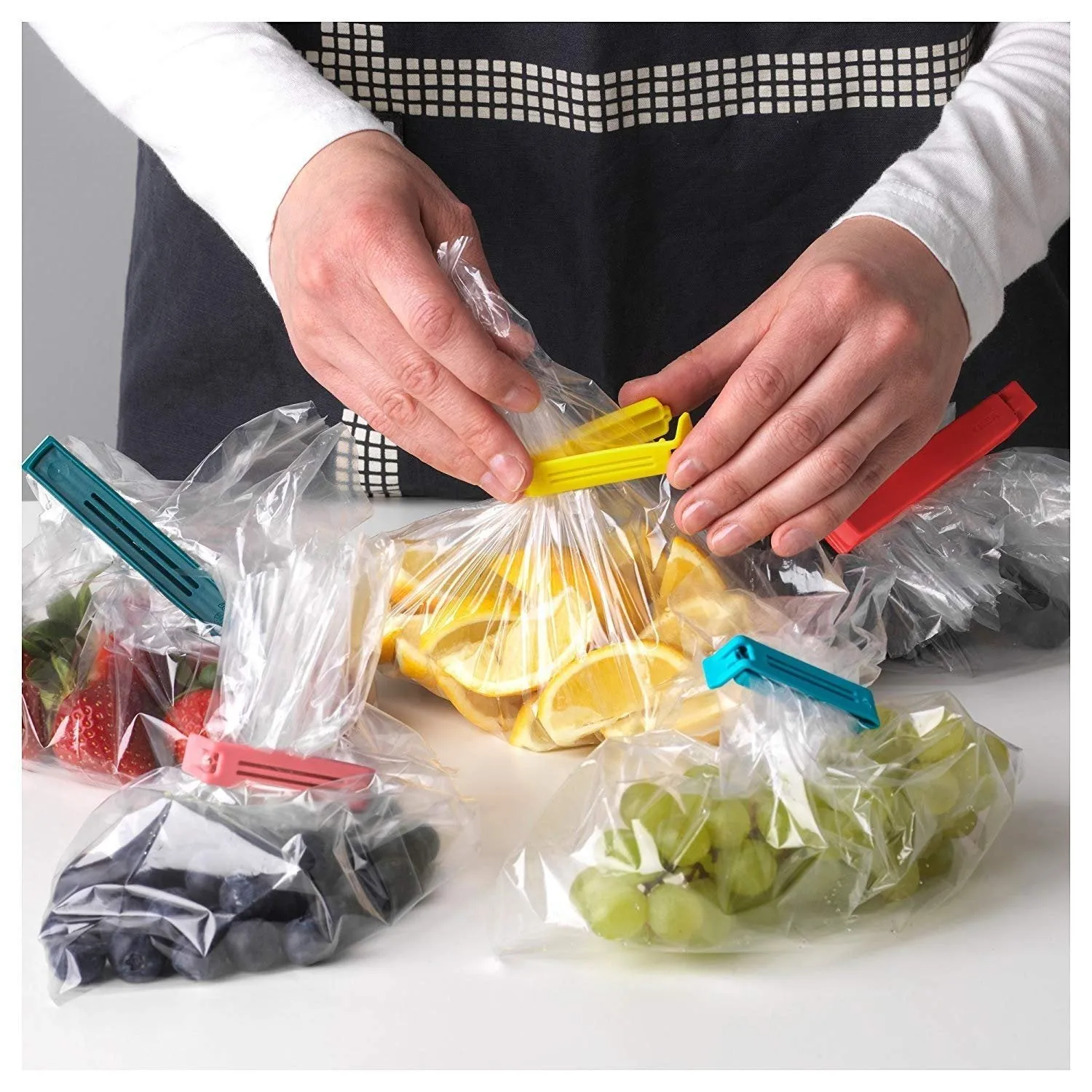 Plastic Food Snack Bag Pouch Clip Sealer for Keeping Food Fresh for Home Kitchen Camping Snack Seal Sealing Bag Clips (Multi Color) | Pouch Clip Sealer - Set of 18 pcs