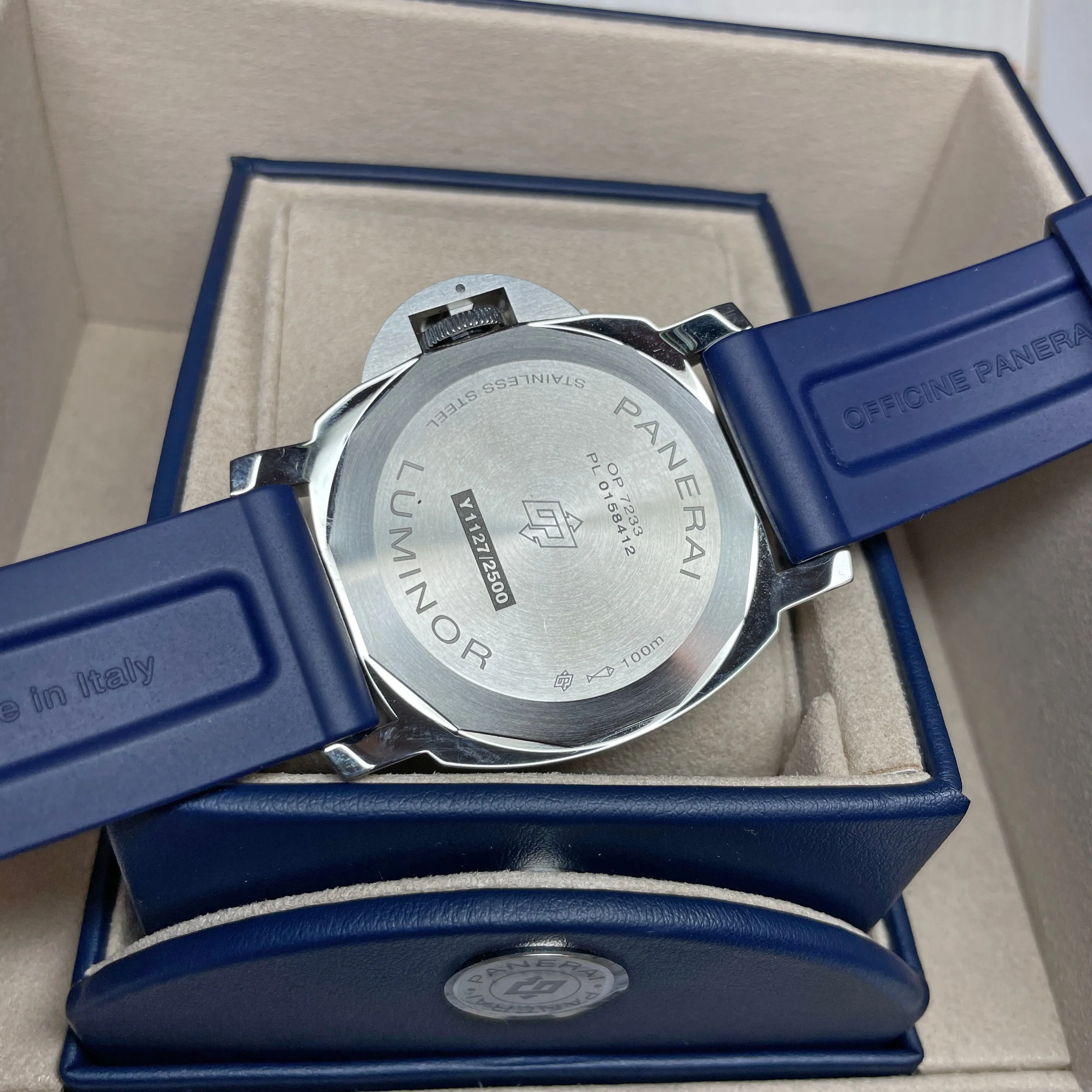 Pre-owned Panerai PAM01085 Blu Mare Blue Limited Steel Watch 44mm