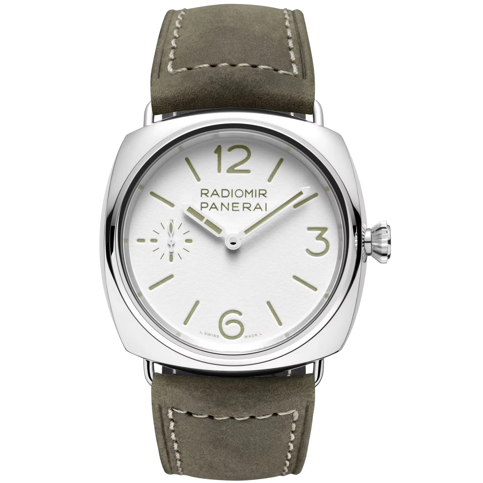 Pre-owned Panerai Radiomir Officine White Green PAM01384 45mm