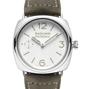 Pre-owned Panerai Radiomir Officine White Green PAM01384 45mm