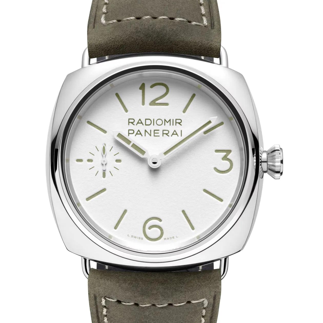 Pre-owned Panerai Radiomir Officine White Green PAM01384 45mm