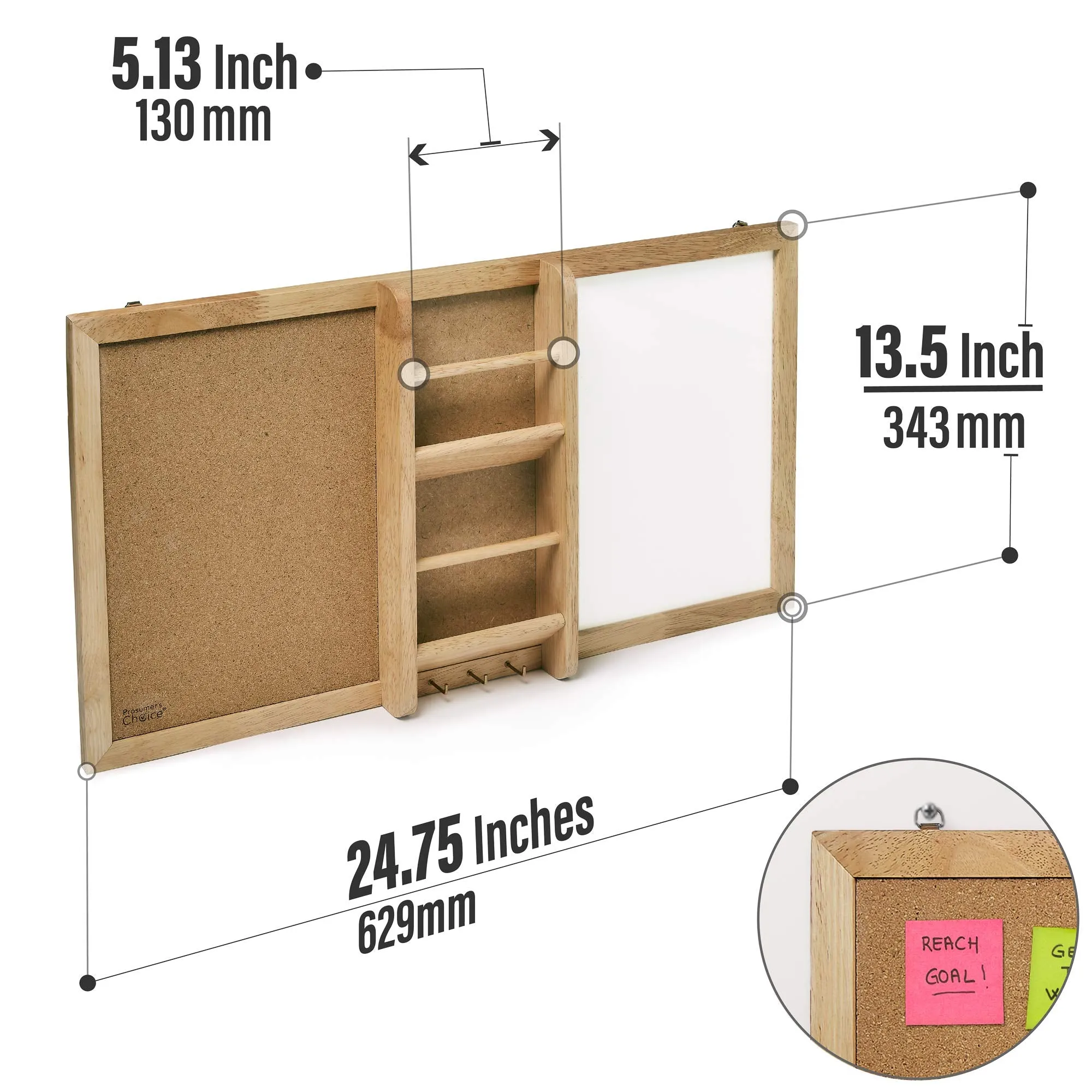 Prosumer'S Choice Combination Magnetic Whiteboard & Corkboard, Combo Dry Erase White