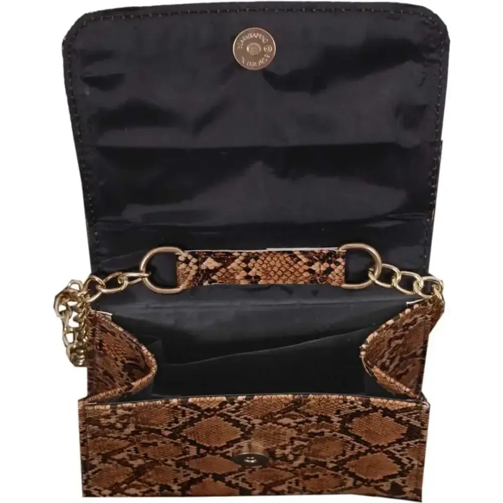 Python Skin Handbag For Girl's & Women (Brown)