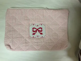 Quilted Cosmetic Bag-Bows : OS