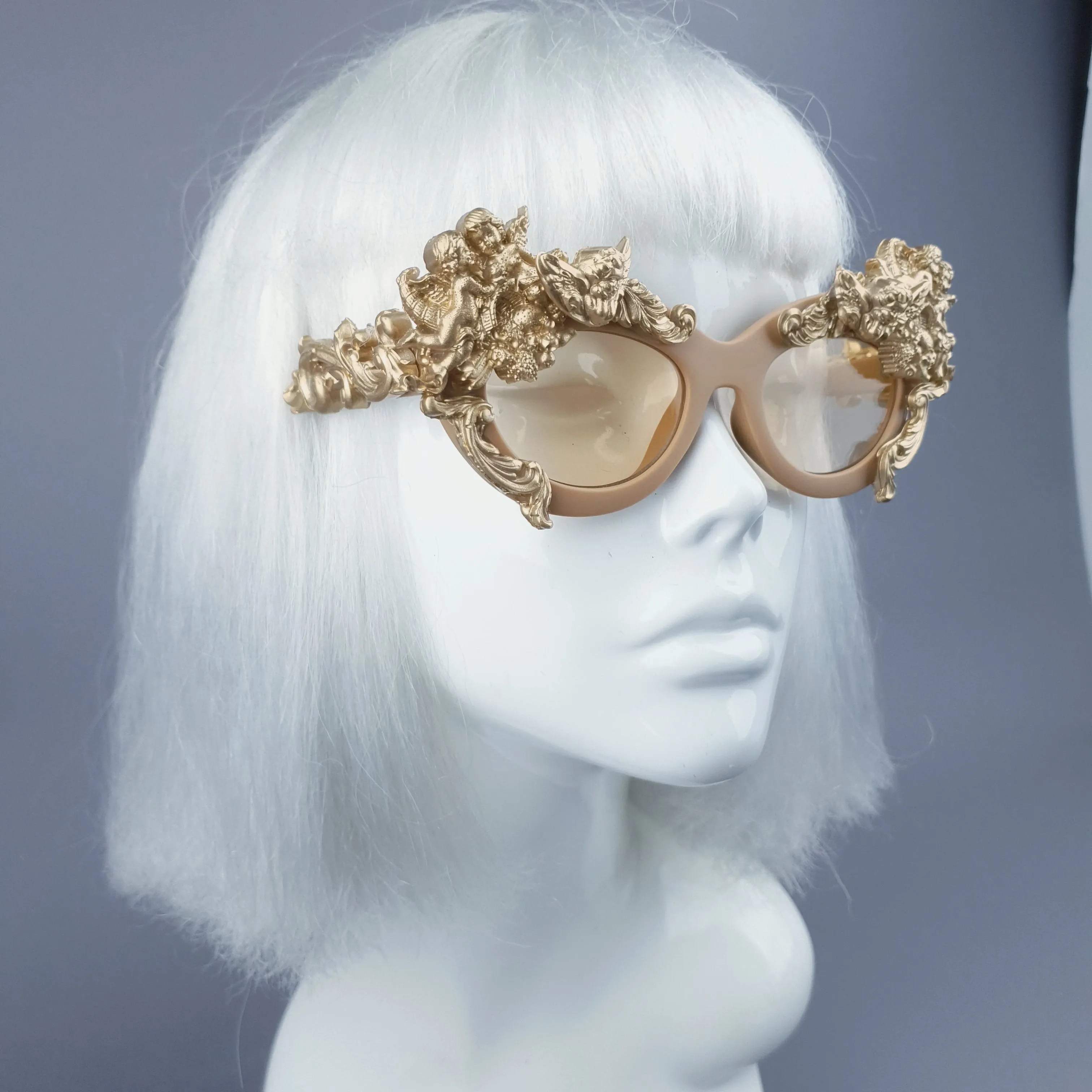 "Azrael" Gold Cherub & Filigree Sunglasses