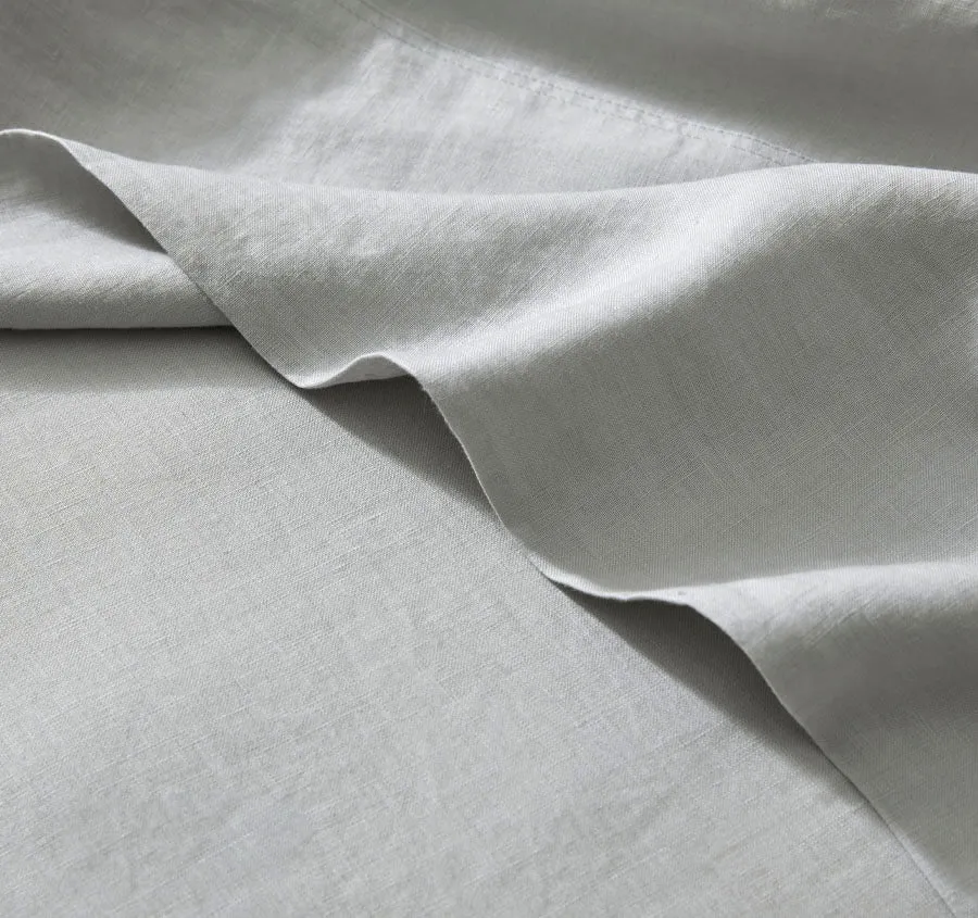 Ravello Linen Fitted or Flat Sheet Range Silver