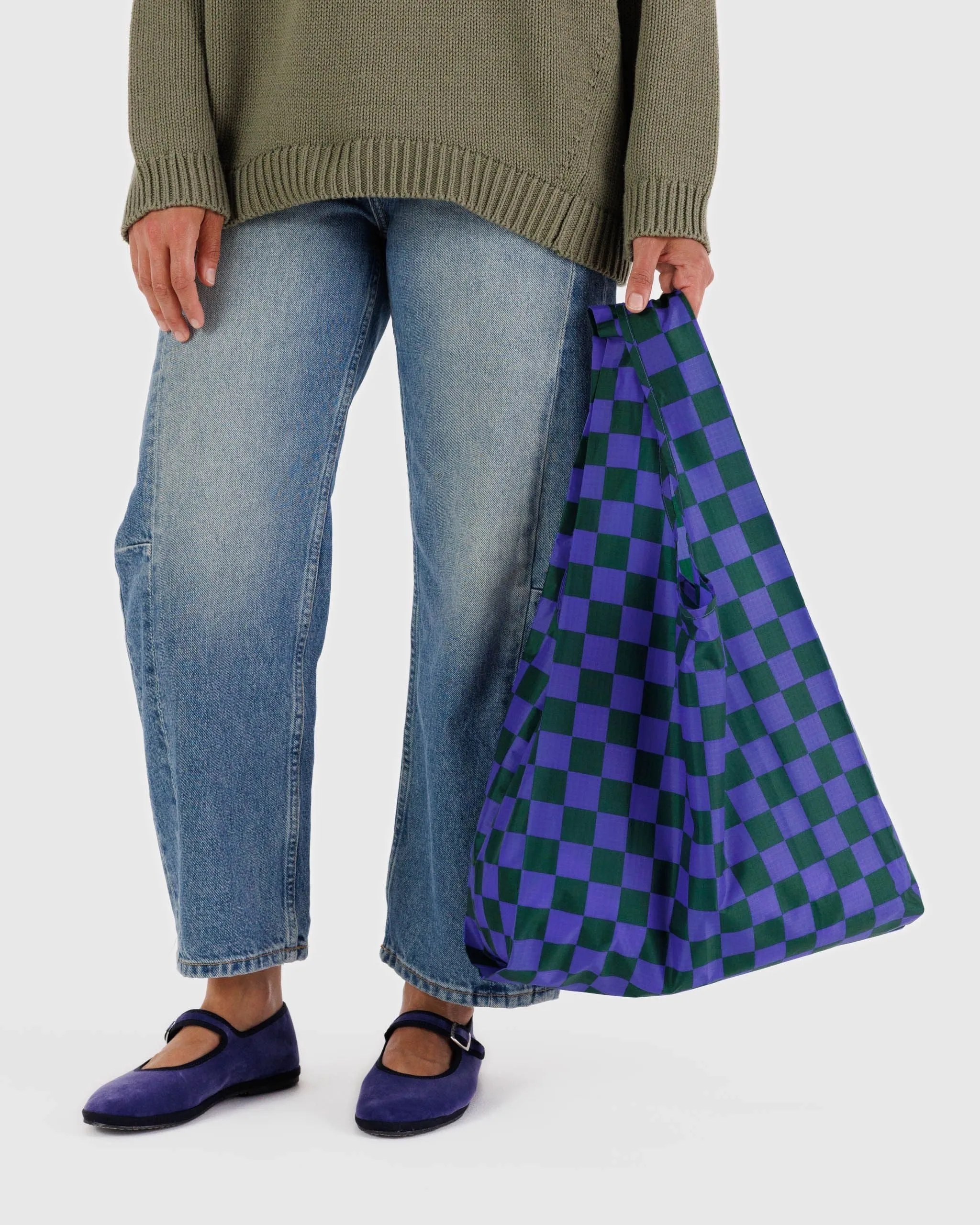Reusable Bag - Iris Green Check