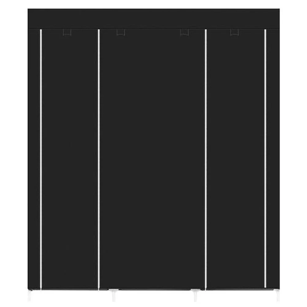 RONSHIN 150*45*175 Portable Clothes Closet Wardrobe Clothes Storage Organizer Black